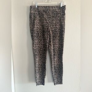 SPANX Snake Print Leggings/pants Black Brown stretch pockets‎ large Boho cowgirl
